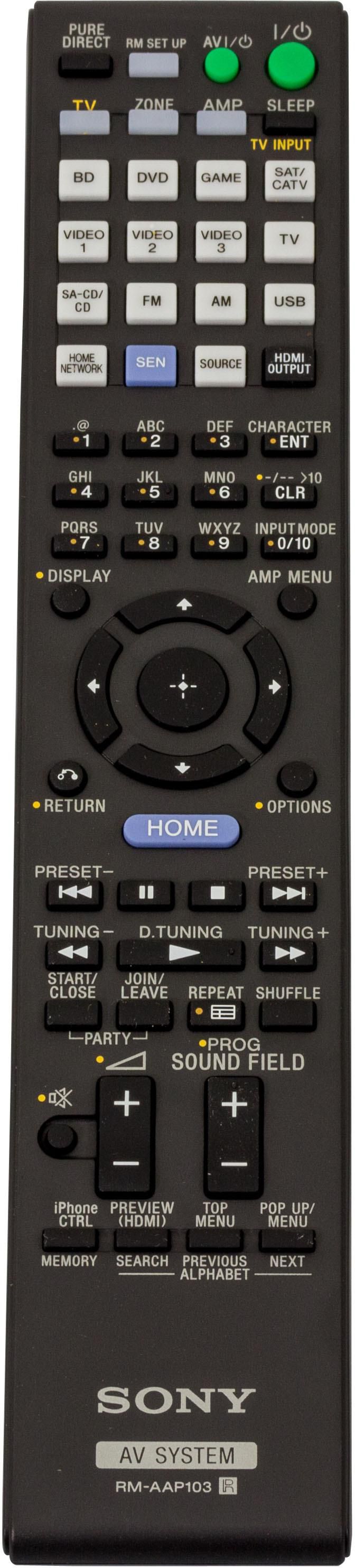 Sony 149217311 Remote Commander RM-AAP103 