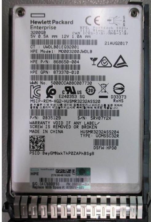 HP ENTERPRISE 3.2TB SAS 12G SFF SC DS MU SSD