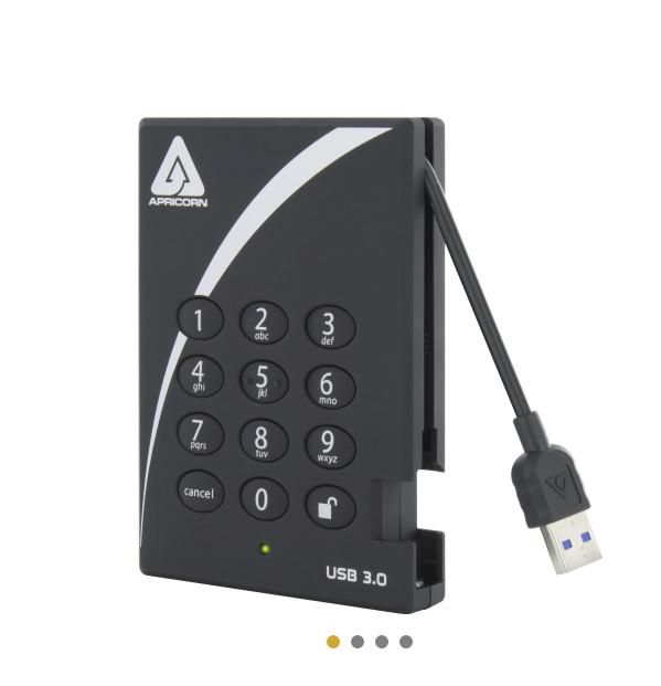 Apricorn A25-3PL256-S1000 1TB Padlock USB 3.0 SSD 