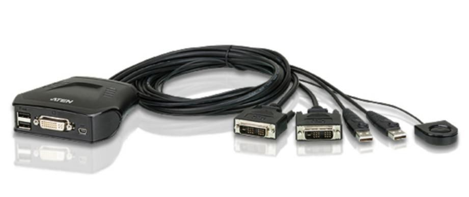 Aten CS22D-AT CS22D 2-Port Cable KVM Switch 