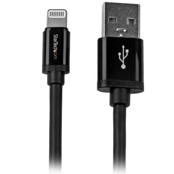 STARTECH.COM 2m Apple 8 Pin Lightning Connector auf USB Kabel - Schwarz - USB Kabel für iPhone / iPo