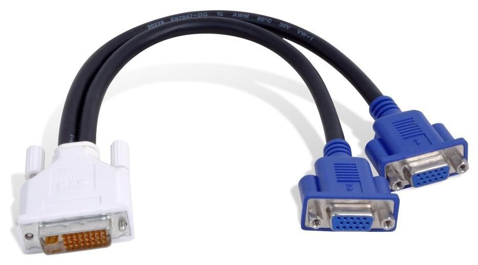 Monitor Adapter Cable - DVI-I To Dual Hd15 (female)