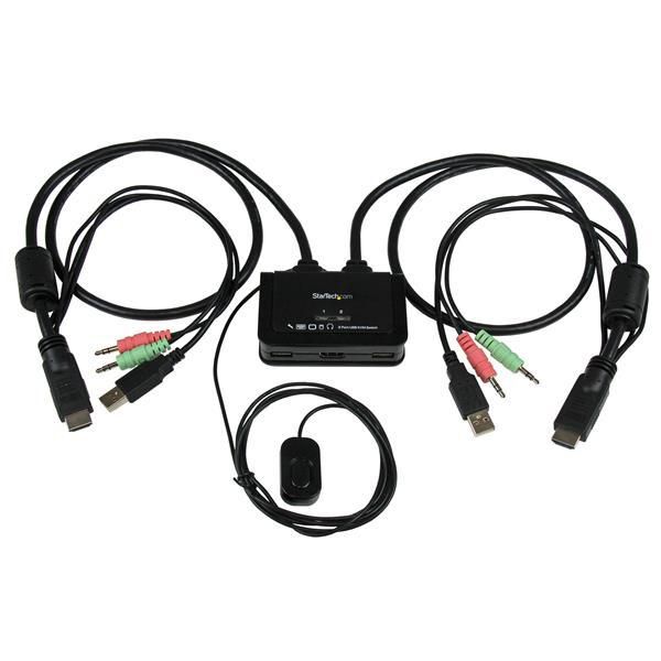 STARTECH.COM 2 Port USB HDMI KVM Switch mit Audio und Fernschalter
