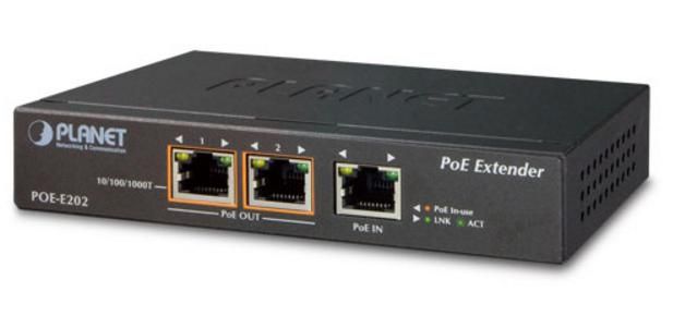 Planet POE-E202 1-Port 802.3at PoE+ to 2-Port 
