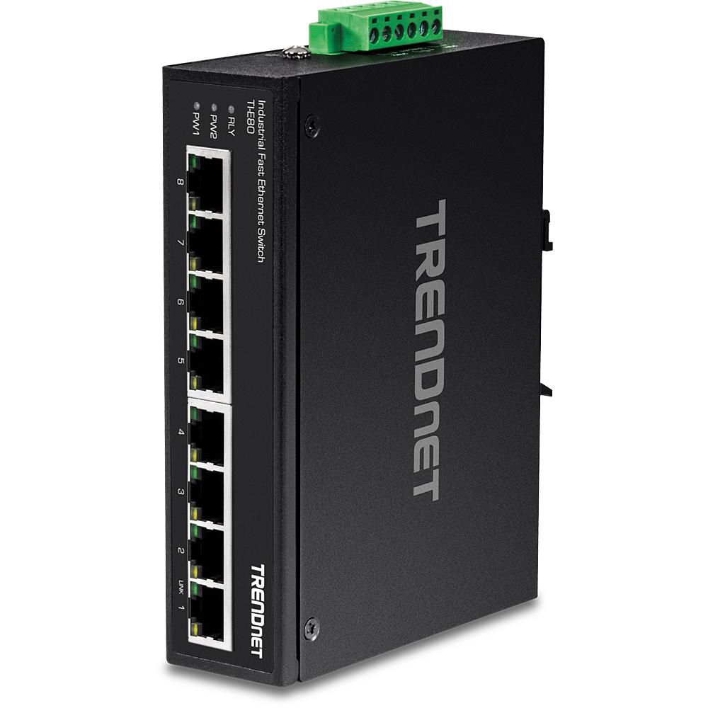 8-Port Industrial Fast Ethernet DIN-Rail Switch