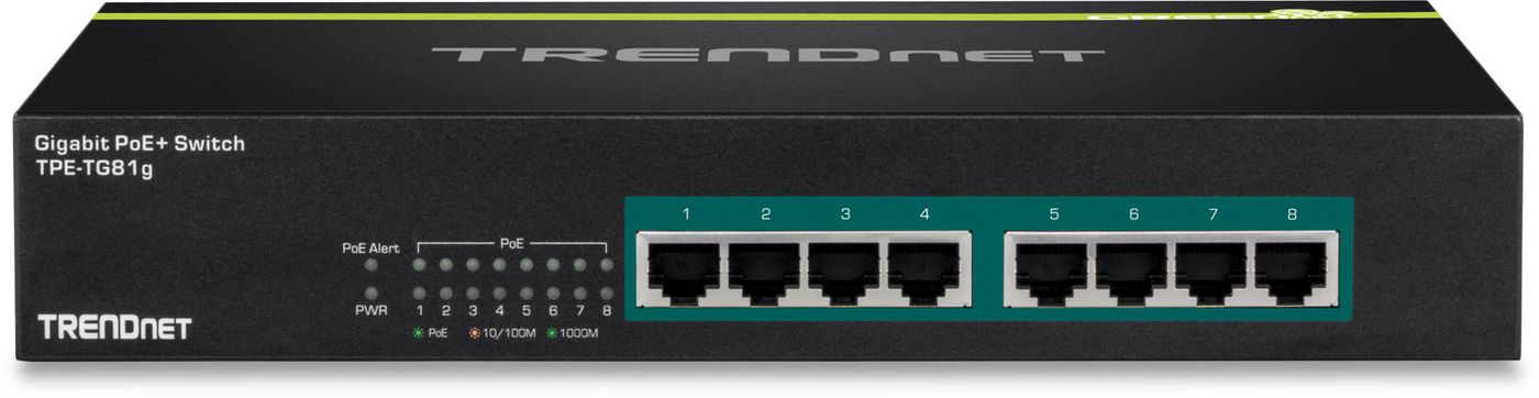 TRENDnet TPE-TG81G 8-port Gigabit PoE+ Switches 