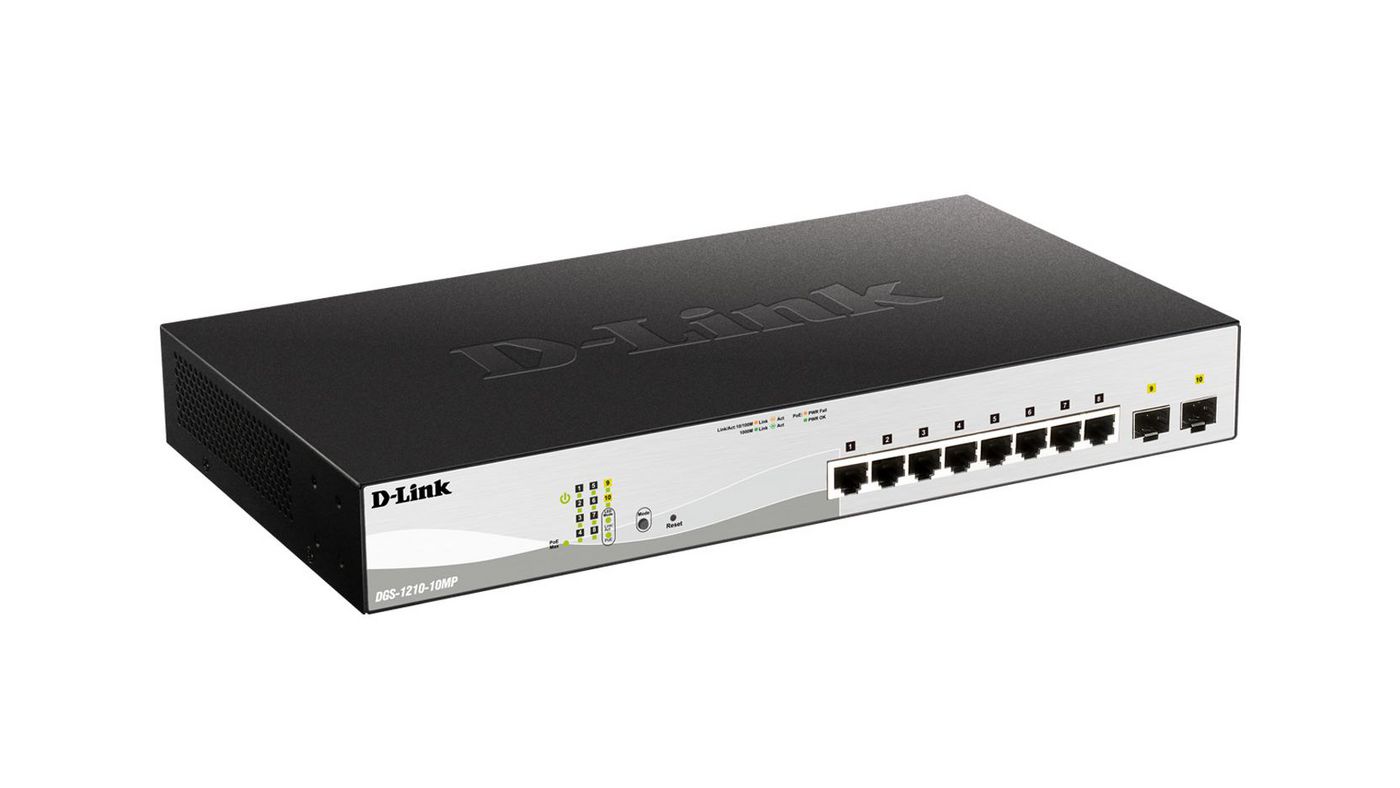 D-Link DGS-1210-10MP 10-Port Gigabit PoE+ Smart 