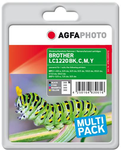 AGFAPHOTO Multi pack 4er Pack Schwarz, Gelb, Cyan, Magenta Tintenpatrone