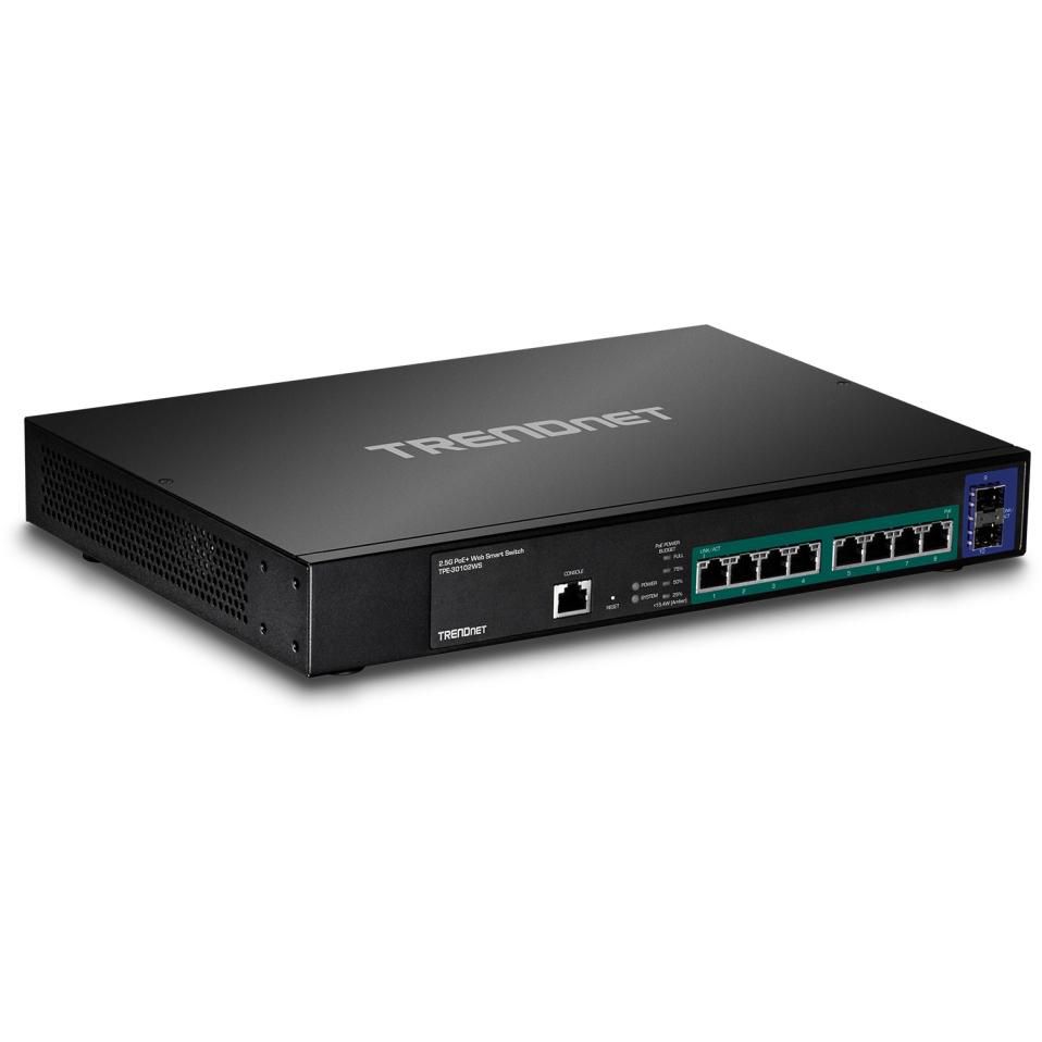 Web Smart PoE+ Switch 10-Port 2.5GBASE-T with 2x 10G SFP+ Slots (TPE-30102WS)