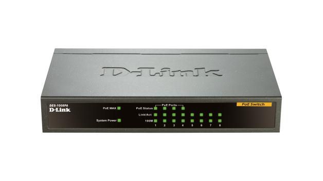 D-Link DES-1008PA 8-port 10100 Desktop Switch 