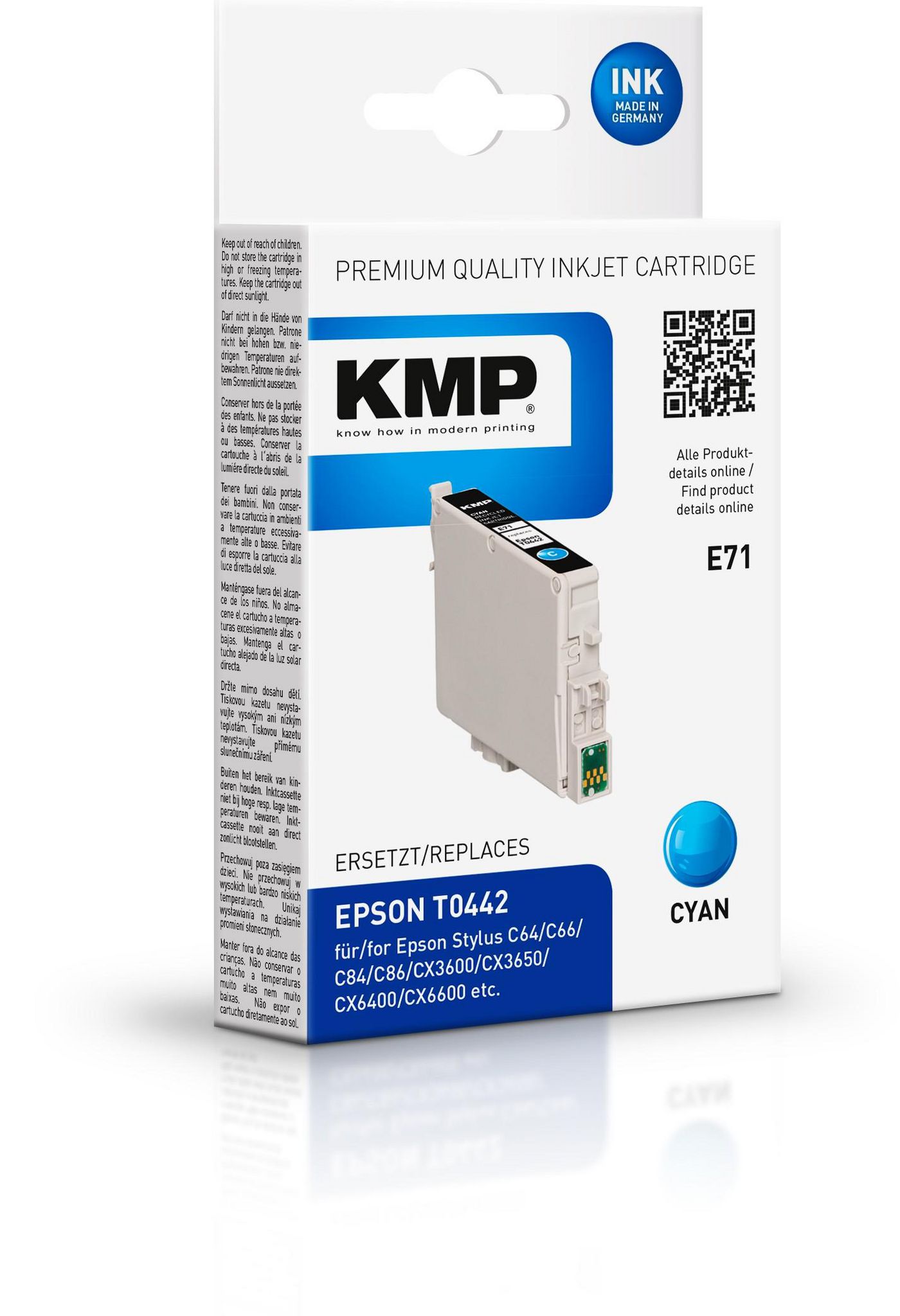 KMP-Printtechnik-AG 1005,4003 E71 ink cartridge cyan compati 