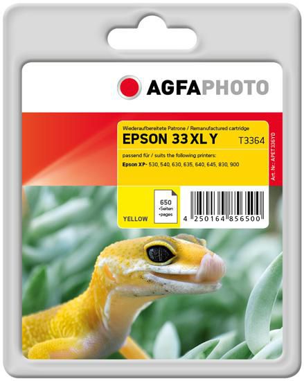AGFA Photo XL - Gelb - wiederaufbereitet - Tintenpatrone Alternative zu: Epson 33XL, Epson T3364, E