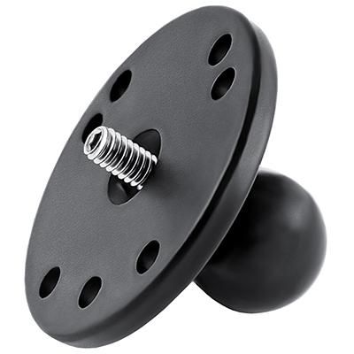 RAM 2.5" Round Base with 1" Ball & 1/4-20 Threaded Male Post for Cameras