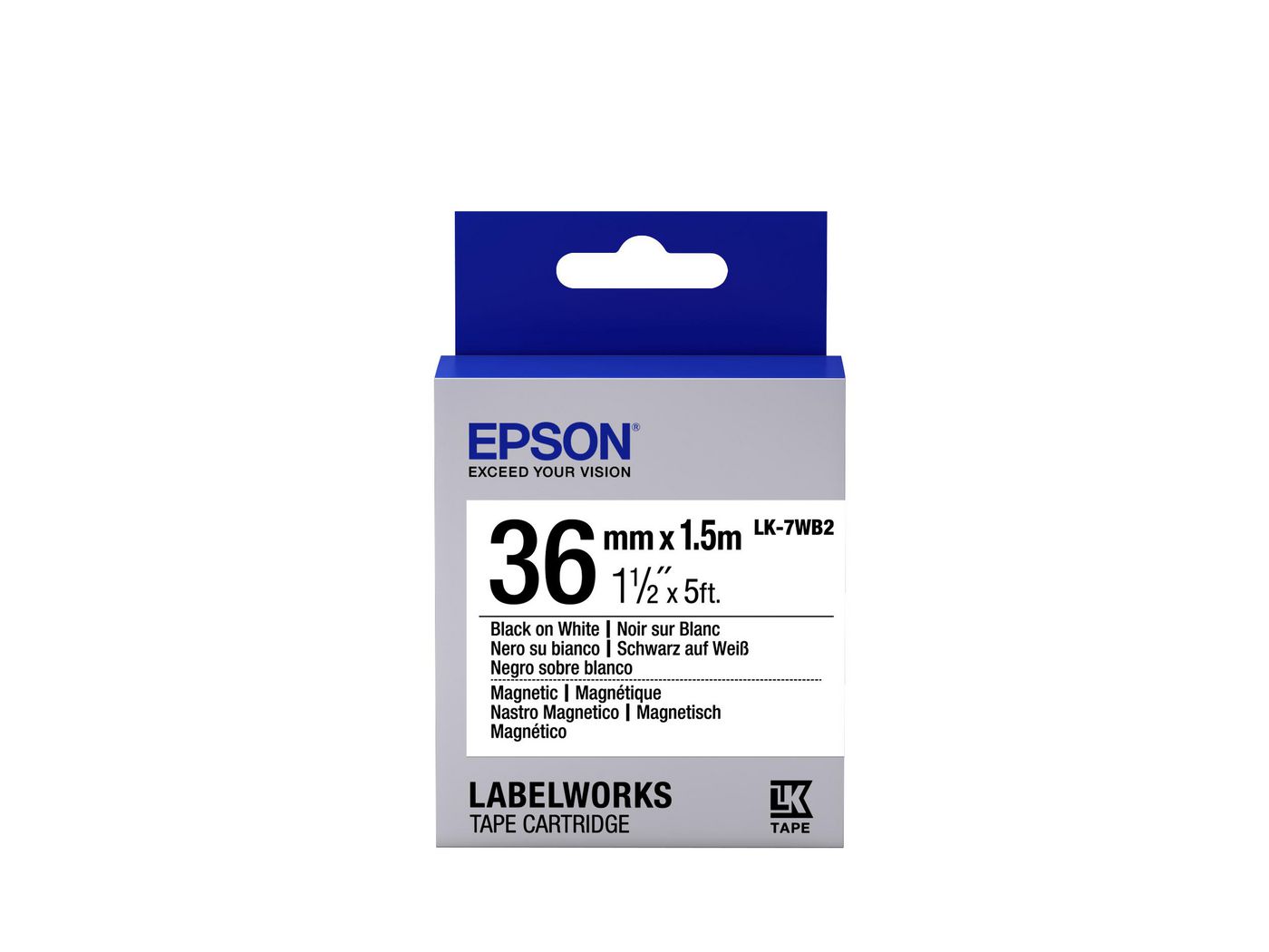 EPSON TAPE - LK7WB2 MAGNETIC BLK/
