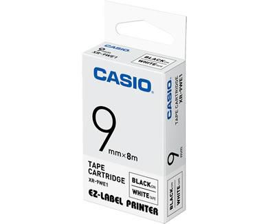 Casio XR-9WE1 XR-9WE, 9 mm, Black on White 
