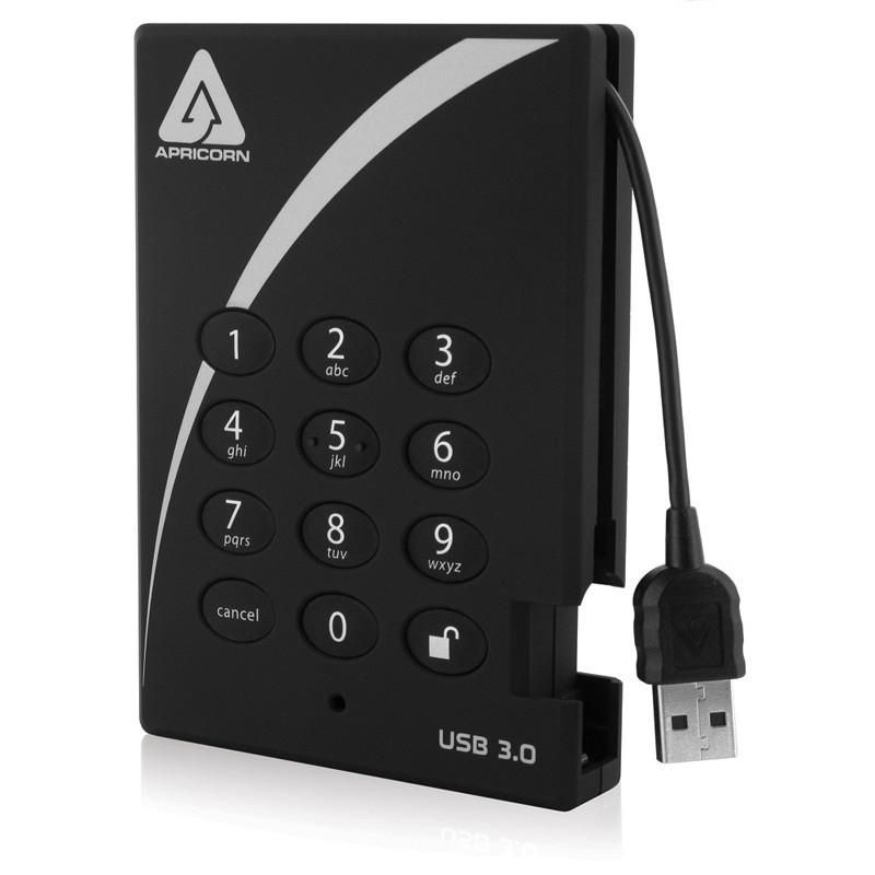 Apricorn A25-3PL256-S256 256GB Padlock USB 3.0 SSD 