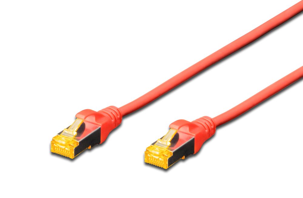 Patch Cable - CAT6a - S/ftp - Snagless - 0.5m - Red