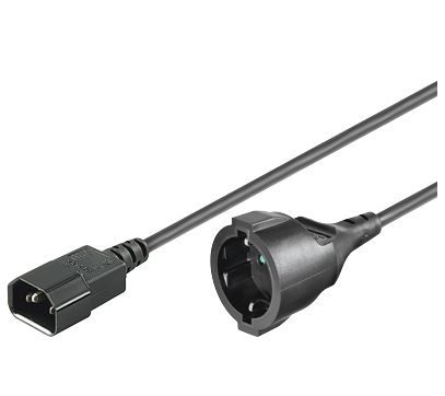 MICROCONNECT PE130100 1m C14-Koppler Schwarz Stromkabel (PE130100)