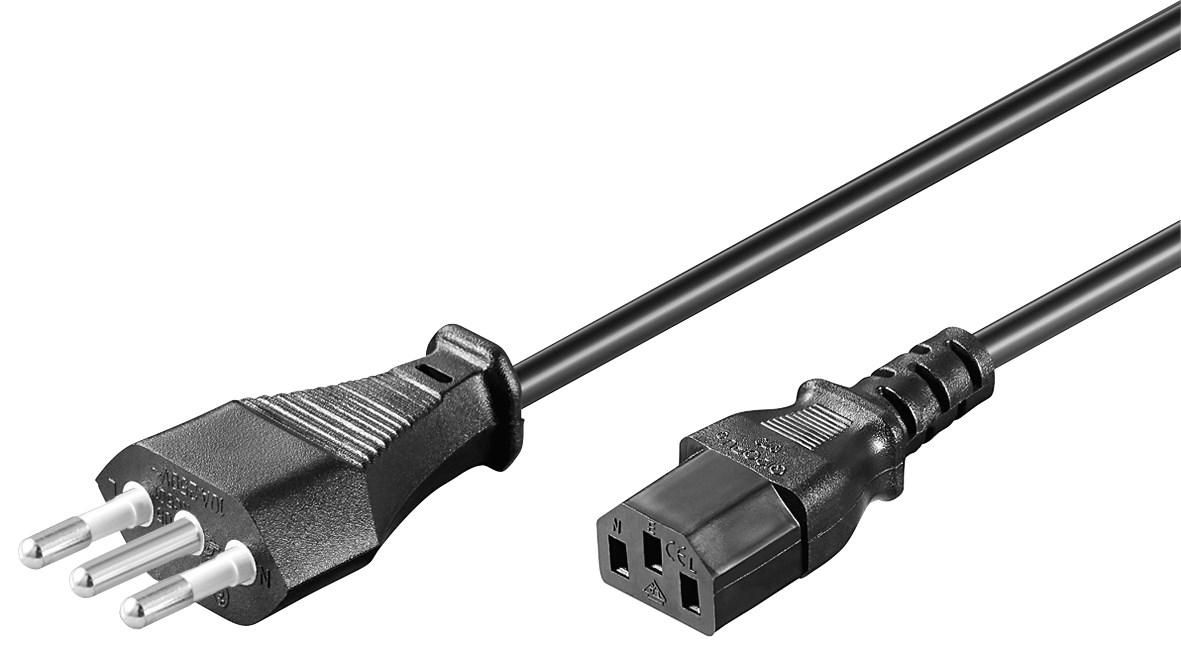 MICROCONNECT PE100418 1.8m Netzstecker Typ L C13-Koppler Schwarz Stromkabel (PE100418)