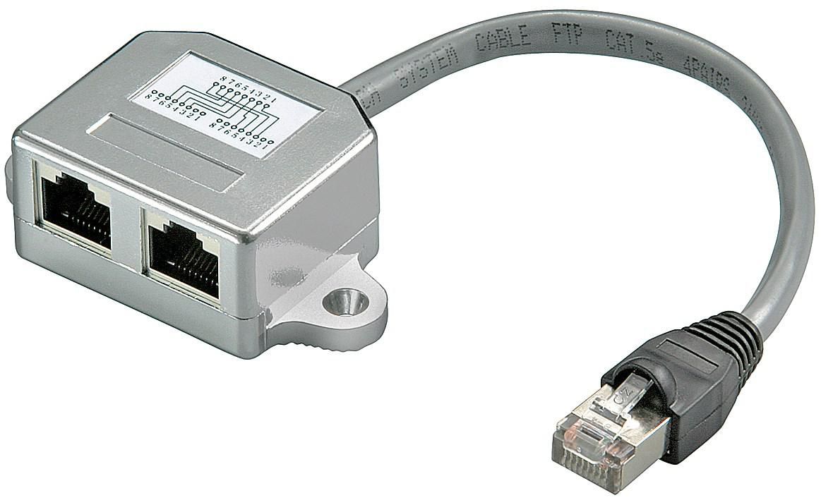 MICROCONNECT Y-ADAPTER RJ45-2xRJ45 M/F 8P