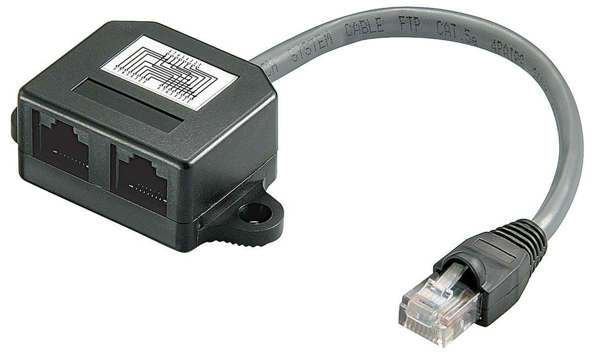 Y-adapter Rj45-2xrj45 M/f 8p