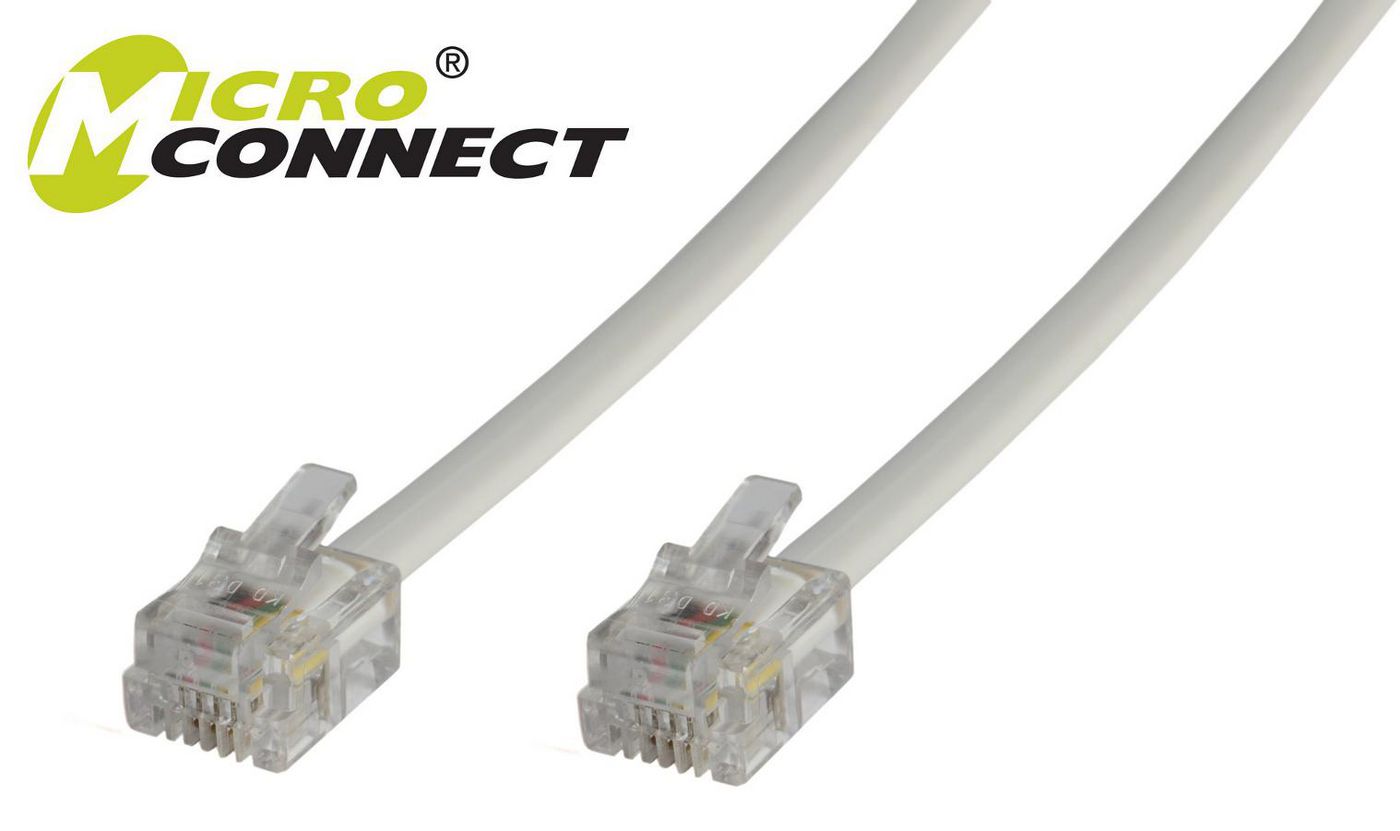 Patch Cable - Rj11 - Modular Straight - 6c/6p - 2m - White