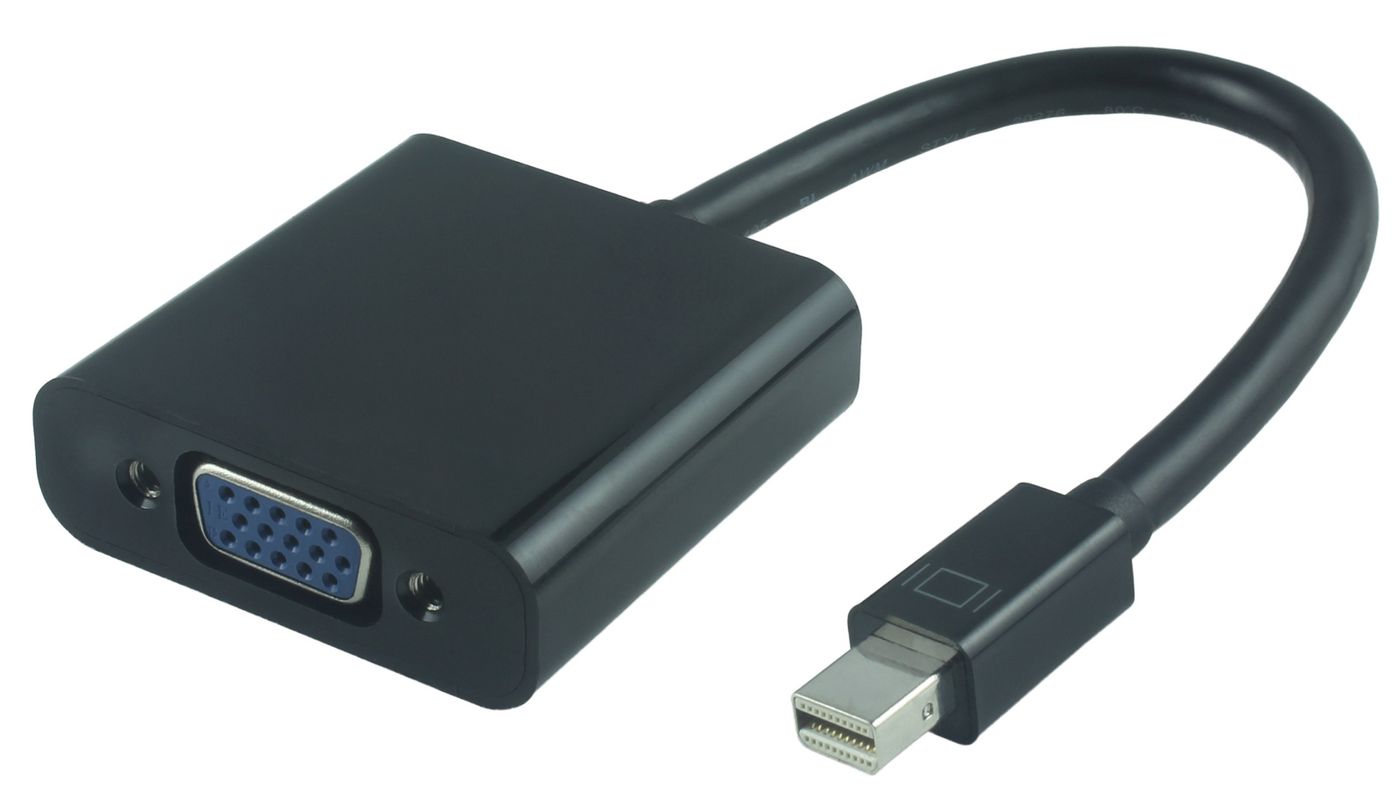 Mini DisplayPort-vga M-f Active Black