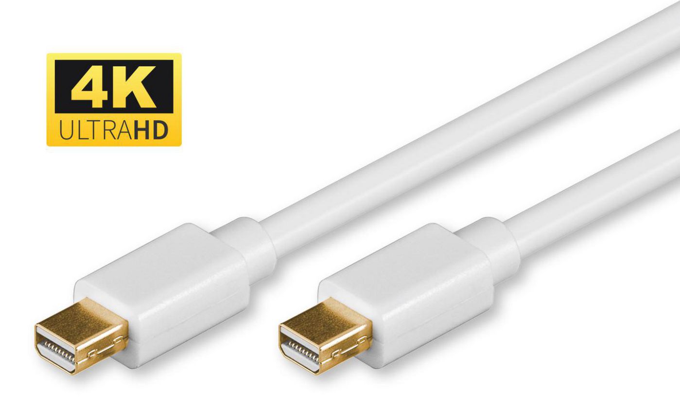 Mini DisplayPort M-m 1m Whitegold Plugs