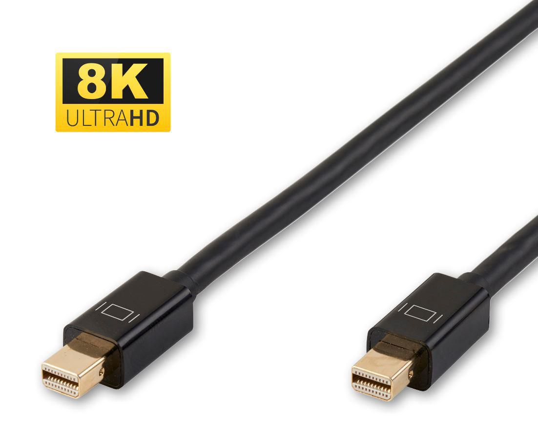 Mini DisplayPort Cable 8k Version 1.4, Gold-plated Plugs 1m