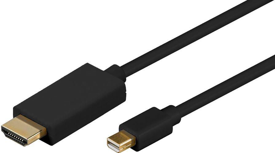 Mini DisplayPort Cable - 1.2-hdmi With Audio Transmission - 1m Black