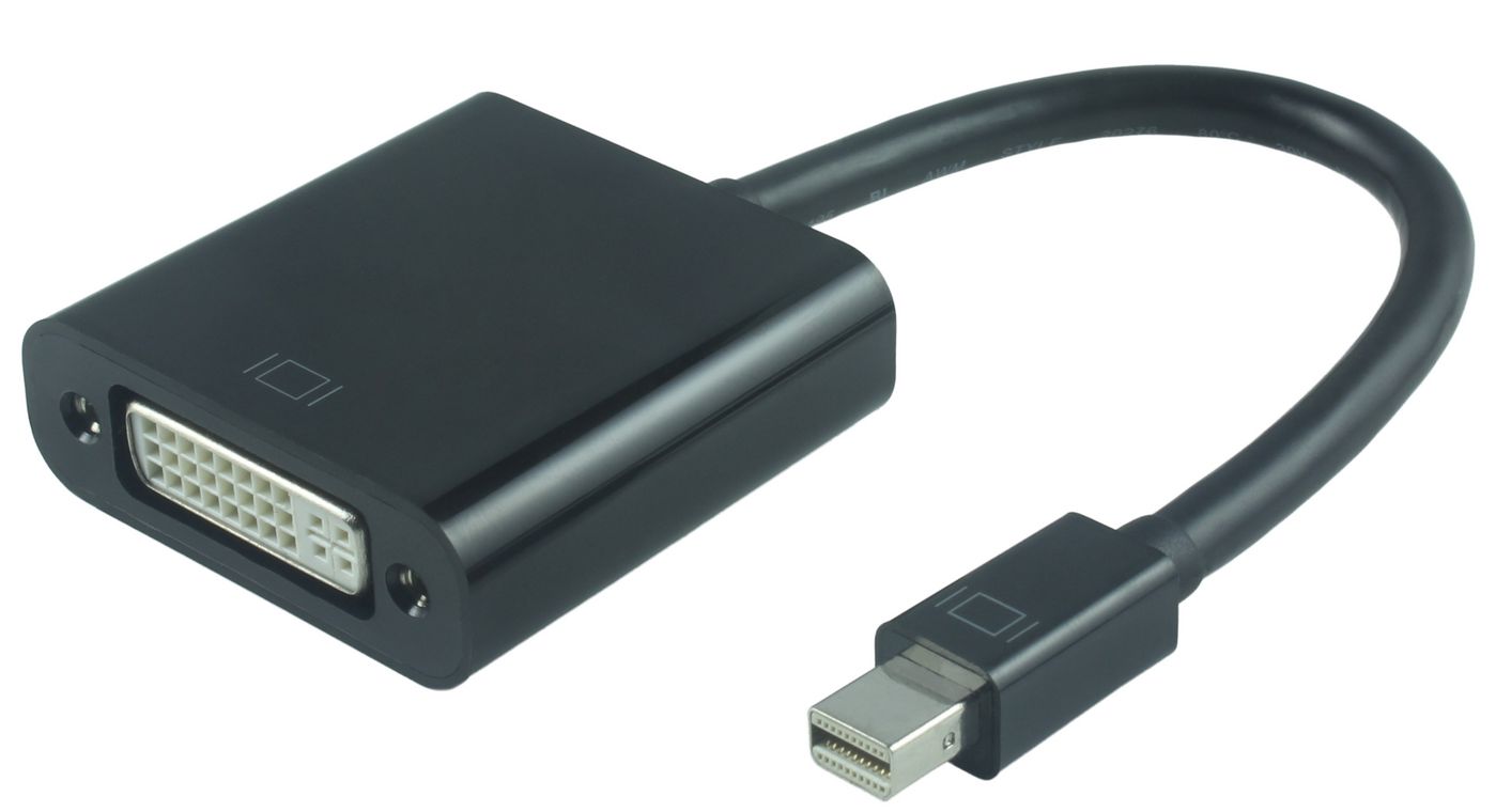 Mini DisplayPort To DVI Video DVI-I Active 24+5 Pin  Black