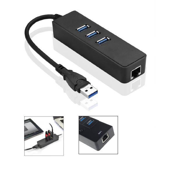 USB3.0 Hub W. Gigabit Ethernet Adapter,