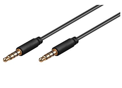 Audio Cable - 3.5mm 4-pin M/ M - Stereo & Mic - 3m Black