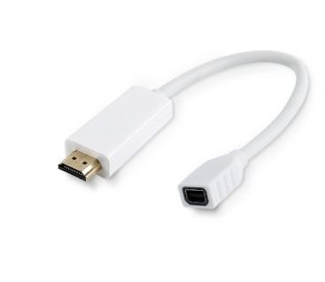 Adapter Mini Dp To Hdmi F-m Cable Lenght, 10cm White