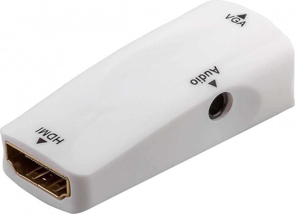 Compact Hdmi/vga Adapter With Audio, Gold-plated
