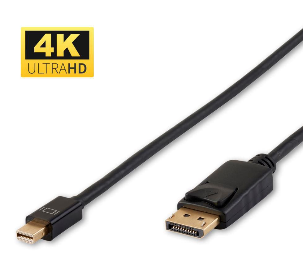 Mini DisplayPort To DisplayPort 4k 1.2v 0.5m Black