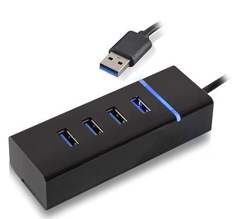 4 Port USB3.0 Hub USB3.0 (USB3.1 Gen1), Black