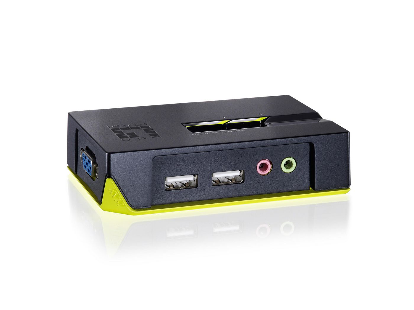 LevelOne KVM-0221 2-Port 2*USB KVM with Audio Bl 