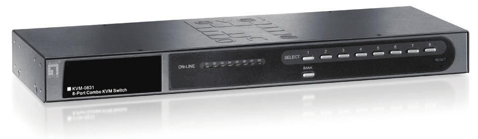 LEVELONE 8-Port USB/PS2 Combo KVM Switch  KVM-0831