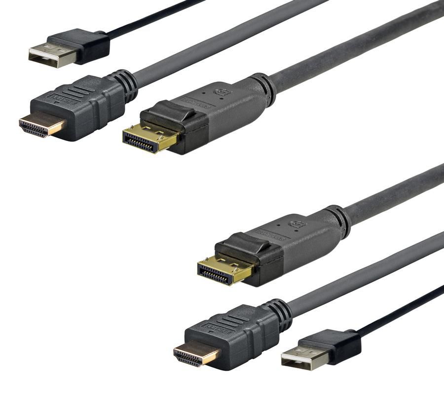 EET VivoLink 1m DisplayPort HDMI + USB Schwarz