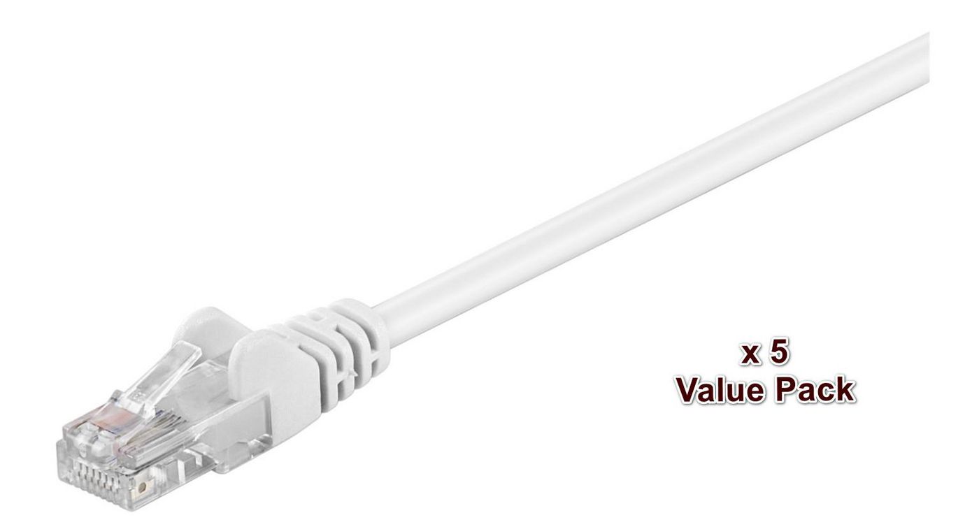 U/UTP CAT5e 15M White 5 Pack