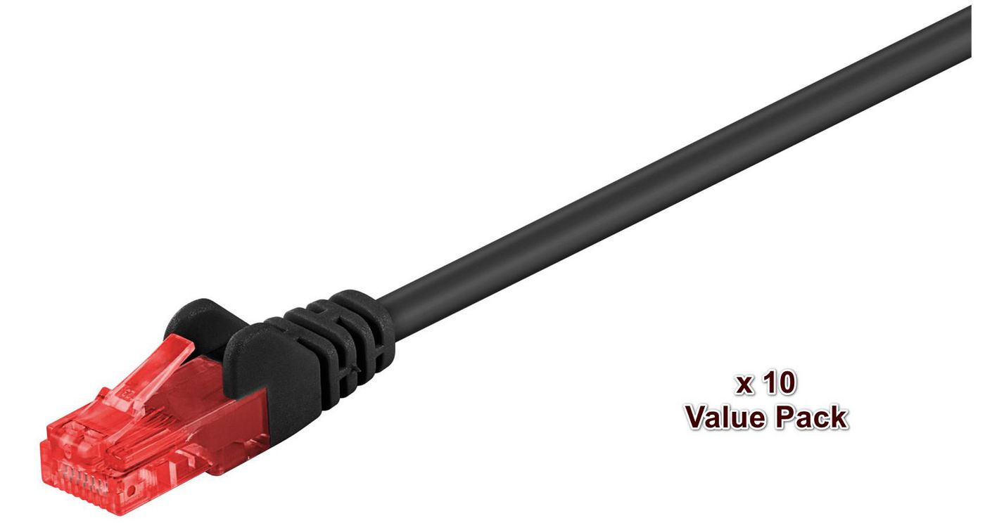 U/UTP CAT6 3M Black 10 Pack