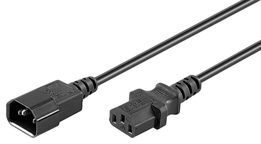 Cable de 1m de Extensión C14 a C13 - Cables de Alimentación para  Ordenadores - Externos