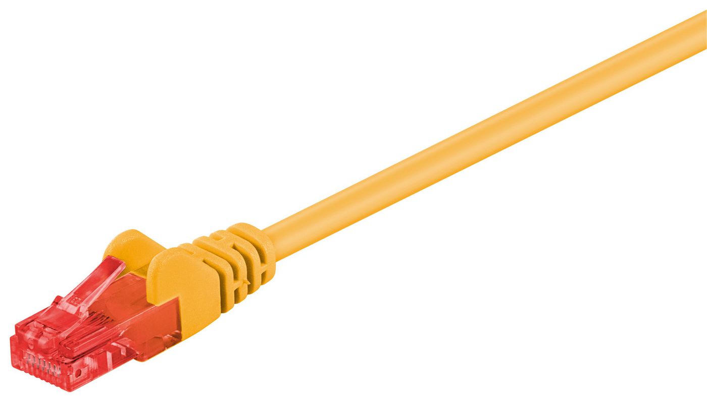 MICROCONNECT U/UTP CAT6 0.25M Yellow PVC