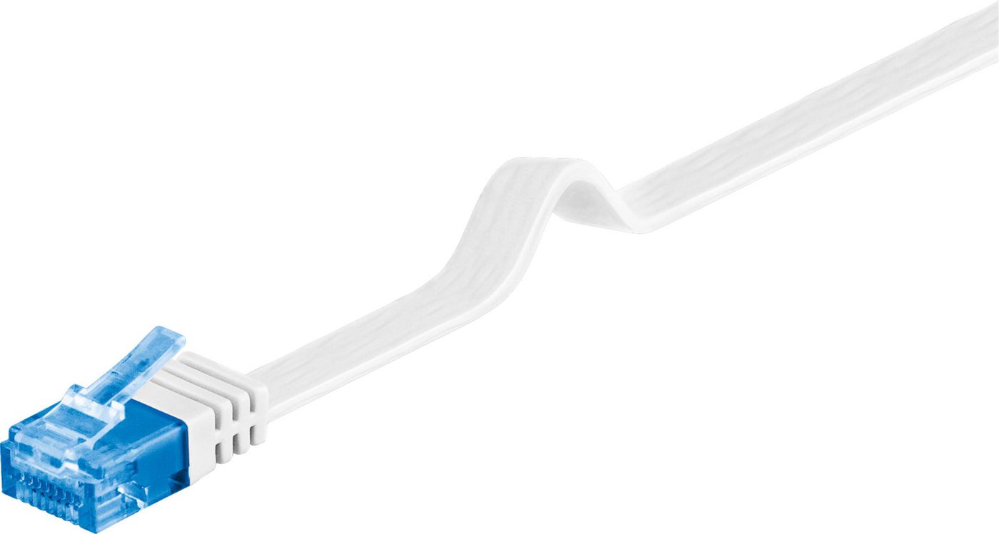 Patch Cable - CAT6a - Utp - 1m - White - Flat Cable