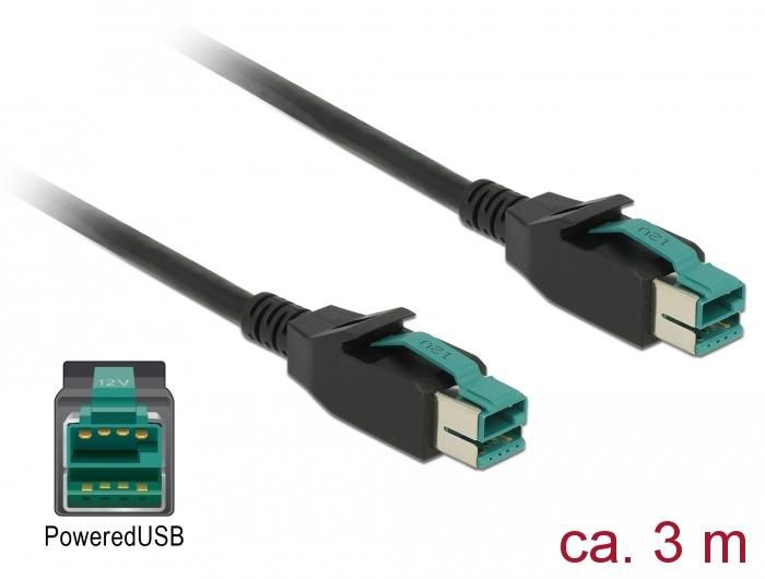 DELOCK PoweredUSB Kabel Stecker 12 V > PoweredU