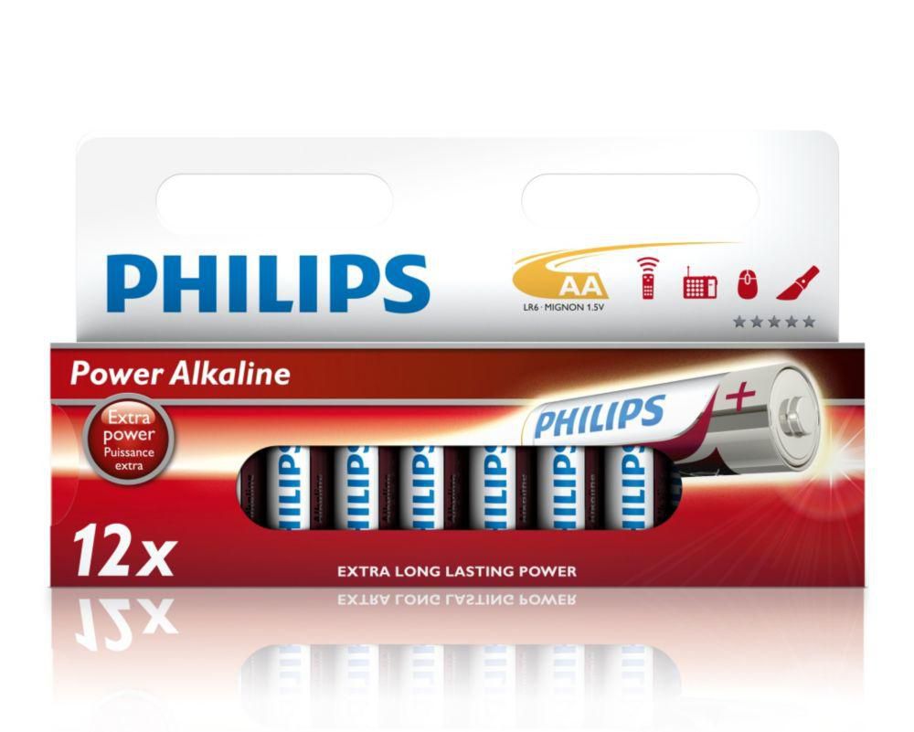 Philips LR6P12W10 LR6P12W/10 Power Alkaline AA 12-wide 