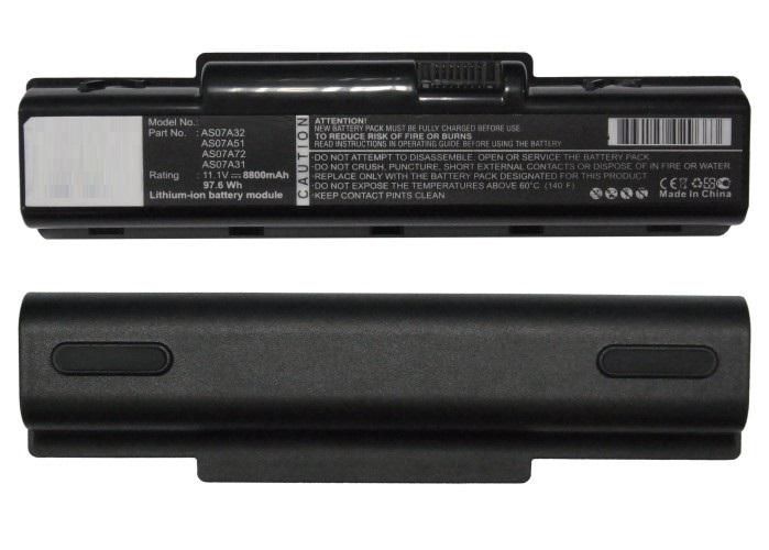 Laptop Battery for Acer 98Wh - Li-ion 11.1V 8800mAh Black, - 98Wh Li-ion 11.1V 8800mAh Black, Aspire 2930, Aspire 2930-582G25Mn