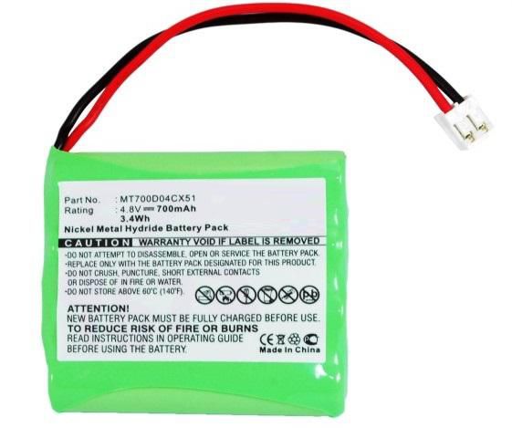 Battery 3.36Wh Ni-Mh 4.8V 