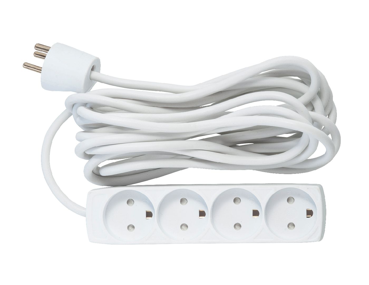 Danish Power Strip - 4-way - 5m With Earth, Without On/off